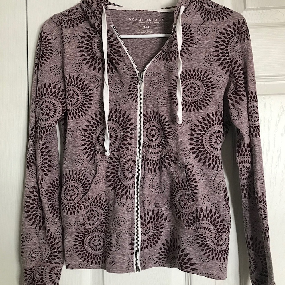 Maroon Pattern Thin Jacket